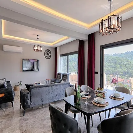 With Private Pool And Sea View In Goecek, Villa Fethiye