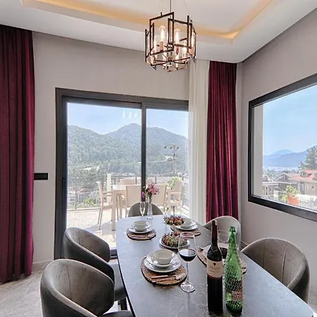 With Private Pool And Sea View In Goecek, Fethiye