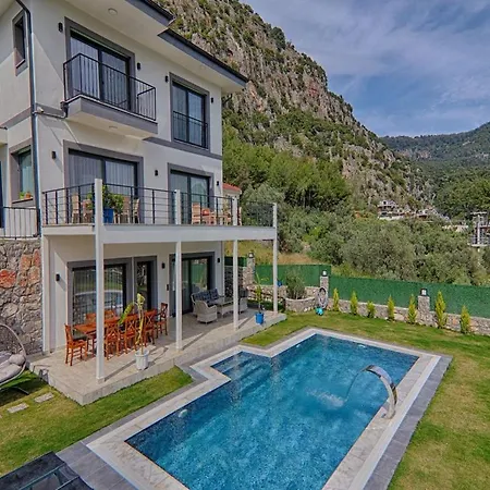 With Private Pool And Sea View In Goecek, Villa Fethiye